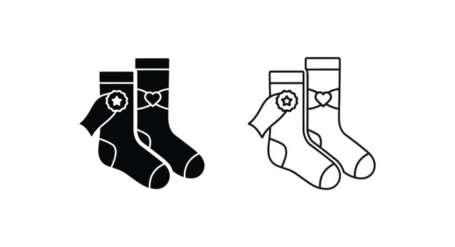 Matching socks pairs black white Vector