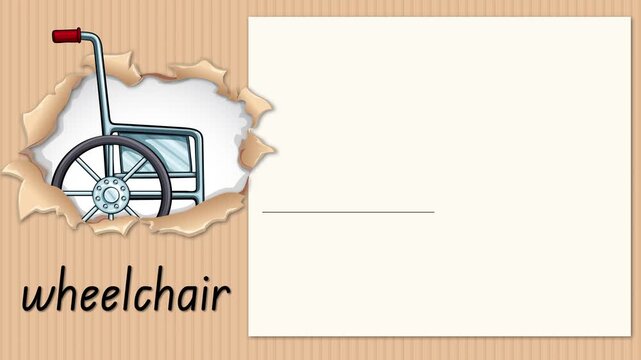 Educational Alphabet Animation for Letter W with Wheelchair Illustration