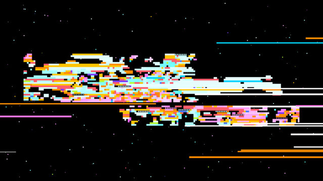 Abstract digital glitch vector in signal noise style with red pink accents, focused on digitalization and data transformation. Ideal for tech branding, UI, and sci-fi graphics.