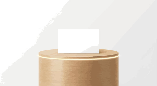 Create a realistic Wooden pedestal with light frame Blank Pedestal minimal concept template - 3d rendering mockup vector art ..