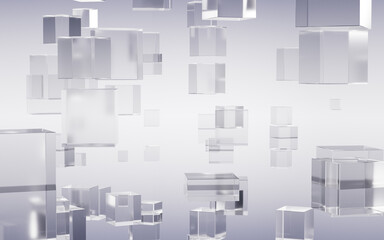 Obraz premium Abstract creative cubes background, 3d rendering.