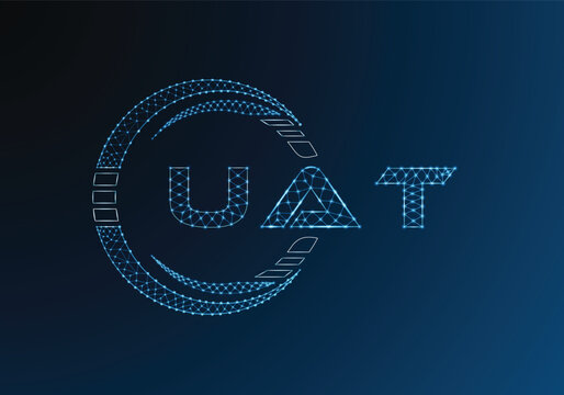 UAT low poly letter logo vector design. UAT lower poly logo design. Low poly logo.