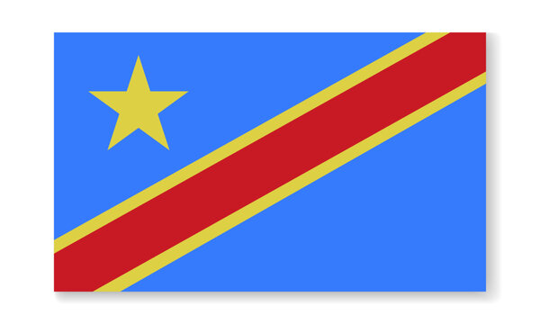 Congo national flag in flat style. Vector flat background.