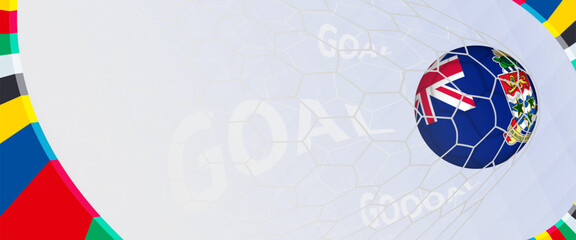 Naklejka premium Celebration Goal for Cayman Islands football team in colorful design. Perfect for illustrating soccer success, international football tournaments, and sports-themed promotions.