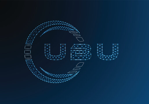 UBU low poly letter logo vector design. UBU lower poly logo design. Low poly logo.