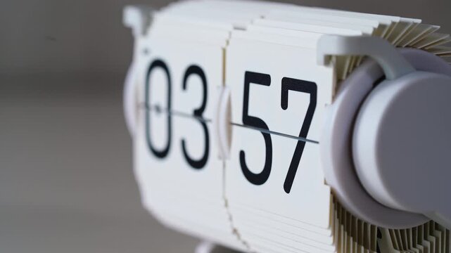 Desktop flip clock that is running.