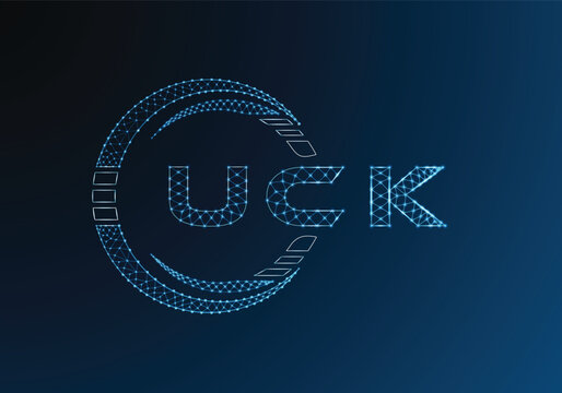 UCK low poly letter logo vector design. UCK lower poly logo design. Low poly logo.