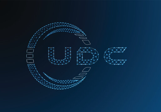 UDC low poly letter logo vector design. UDC lower poly logo design. Low poly logo.