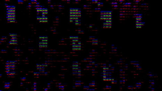 Signal Disturbance Broken Monitor, Screen TV Glitch Error,  VHS static noise glitch overlay, LCD pixels macro video