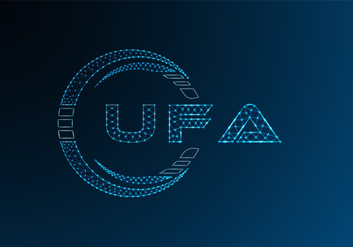 UFA low poly letter logo vector design. UFA lower poly logo design. Low poly logo.