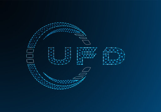 UFD low poly letter logo vector design. UFD lower poly logo design. Low poly logo.