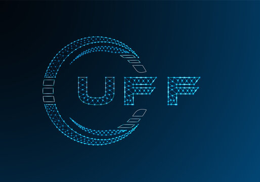 UFF low poly letter logo vector design. UFF lower poly logo design. Low poly logo.