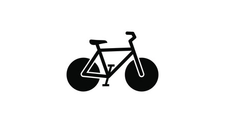 Fototapeta premium A stark black silhouette of a classic bicycle is prominently displayed against a plain white background silhouette