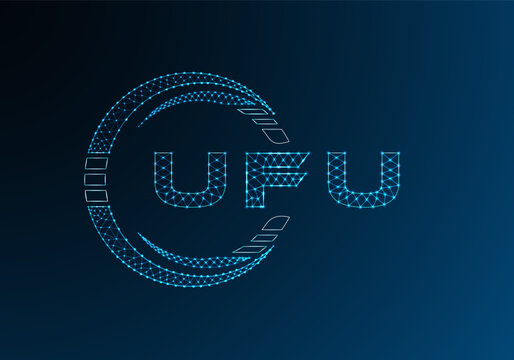 UFU low poly letter logo vector design. UFU lower poly logo design. Low poly logo.