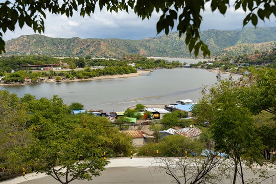  Aerial view of Tasi Tolu lake park near Dili town in Timor Leste