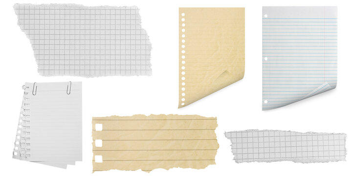 collection isolated sheet of paper