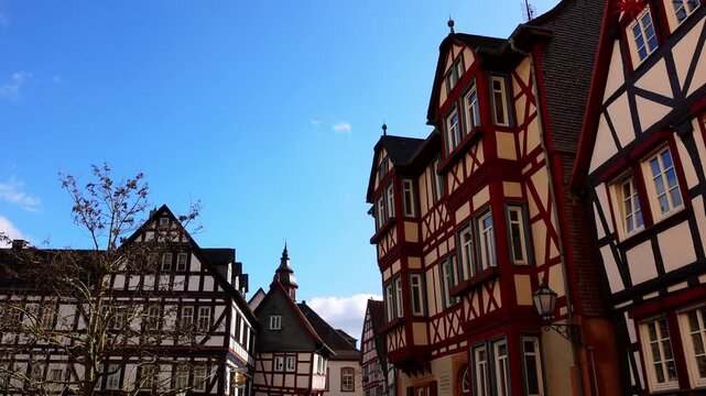 the historic german cityscape of buedingen 4k 50fps video
