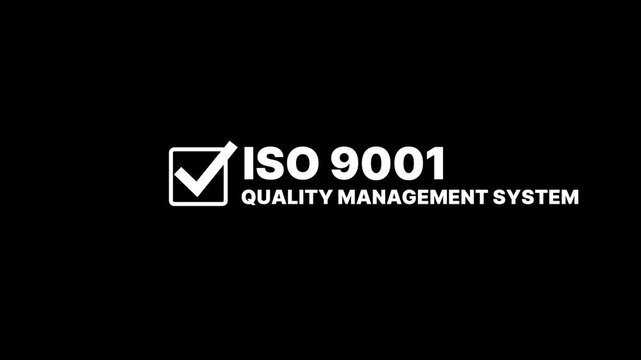 ISO 9001 quality management system concept.checkmark ISO 9001 certification animation.quality management system, compliance verification and business process improvement.