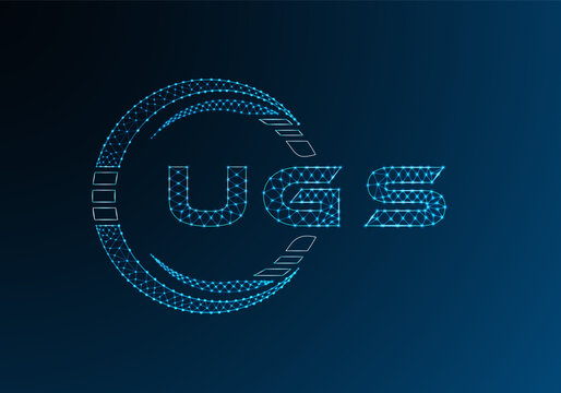 UGS low poly letter logo vector design. UGS lower poly logo design. Low poly logo.