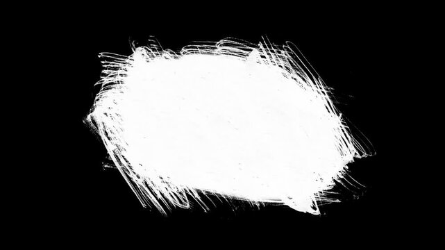 Grunge Brush Stroke Animation on Transparent Background, Hand-Painted Abstract Element in 4K Loop