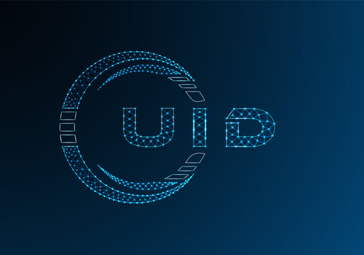 UID low poly letter logo vector design. UID lower poly logo design. Low poly logo.
