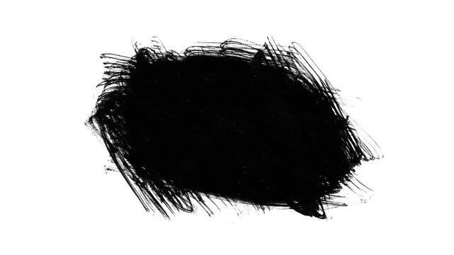 Grunge Brush Stroke Animation on Transparent Background, Hand-Painted Abstract Element in 4K Loop