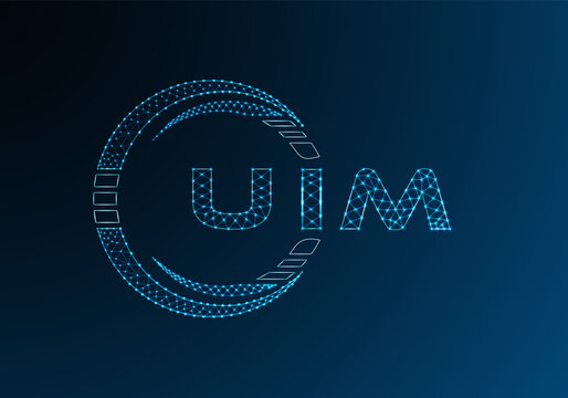 UIM low poly letter logo vector design. UIM lower poly logo design. Low poly logo.