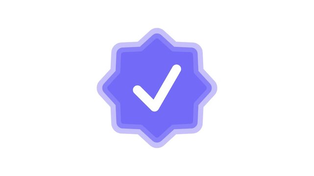 Simple verification badge icon featuring a check mark inside a star-shaped seal, symbolizing approval, trust, and confirmed status.