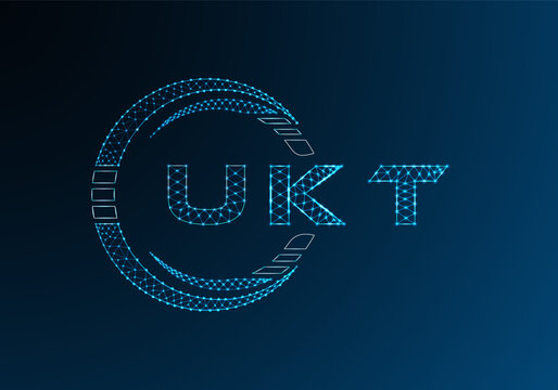 UKT low poly letter logo vector design. UKT lower poly logo design. Low poly logo.
