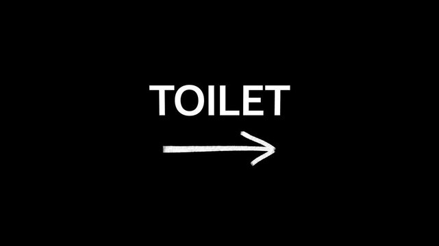 Toilet Sign with Direction Arrow Simple Minimal Animation
