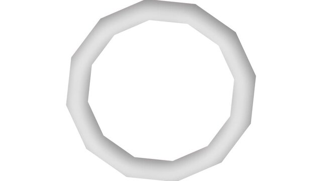 3D Minimalist White Abstract {Decagon Shape} Rotating Motion Graphic Background Animation