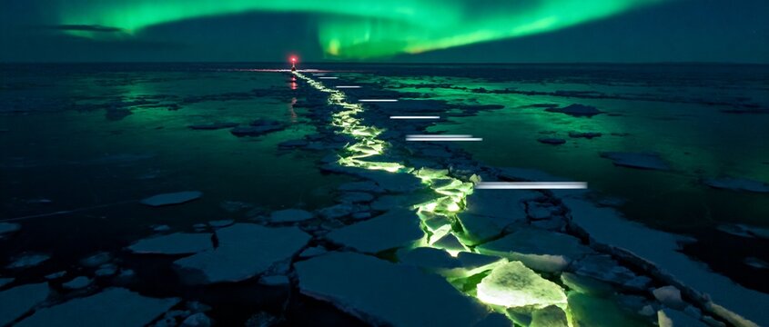 Robustness Icebreaker Channel. Polar channel tests AI robustness with floes