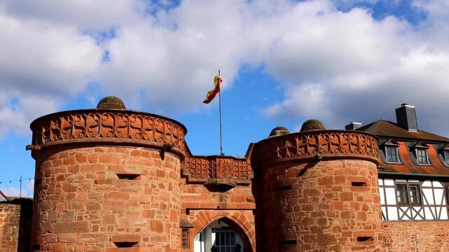 the historic german cityscape of buedingen 4k 25fps video