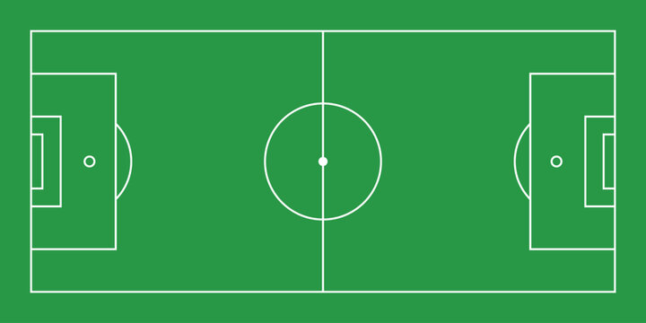 Soccer field in flat style. Football field vector.
