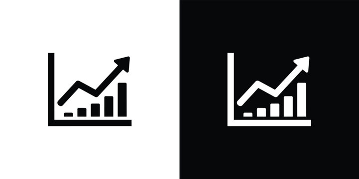 Black and white graph with arrows on white and black backgrounds chart bar graph line graph