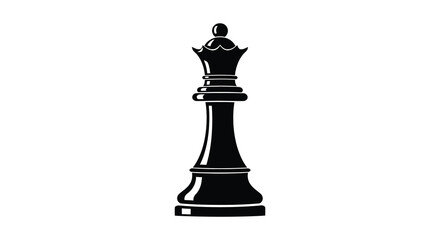 Fototapeta premium A striking black silhouette of a chess queen showcasing regal design and intricate detailing silhouette high quality professional