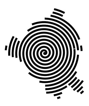Symbol Map of the city Bad M&uuml;nder am Deister (Niedersachsen, Germany) showing the city with a black spiral line