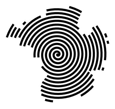 Symbol Map of the city Stadthagen (Niedersachsen, Germany) showing the city with a black spiral line