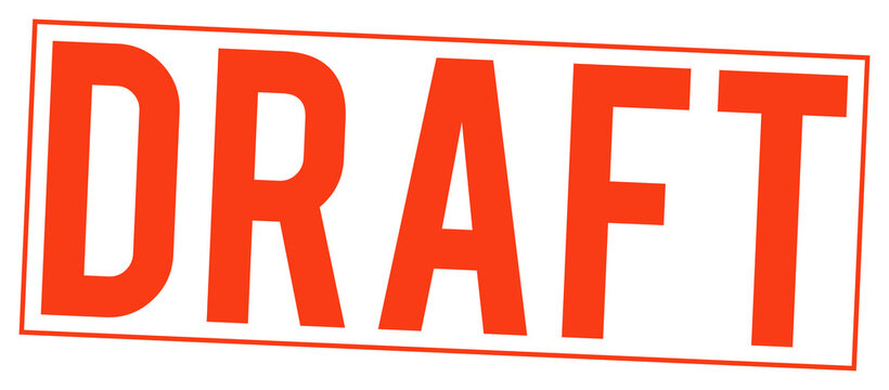 Large red draft stamp on transparent background