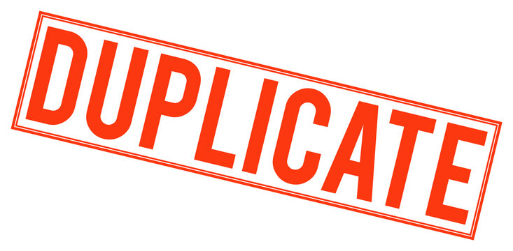 Red duplicate stamp mark on transparent background