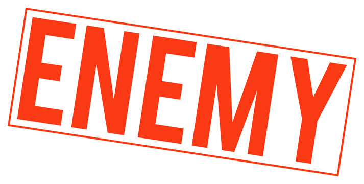 Large red enemy stamp on transparent background