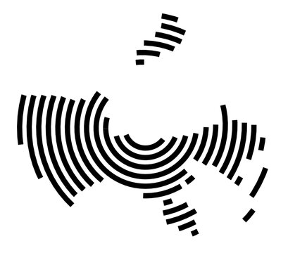 Symbol Map of the city Lahnstein (Rheinland-Pfalz, Germany) showing the city with a black spiral line
