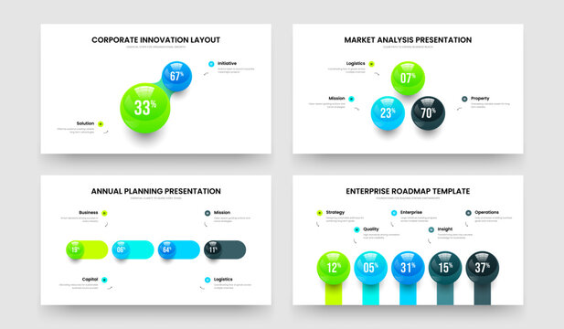 Market Introduction Two Three Four Five Element Diagram Frame Template Vector Illustration Collection. Clean Launch 2 3 4 5 Step Infographic Slideshow Design Set.