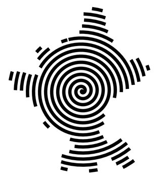 Symbol Map of the city Reichenbach im Vogtland (Sachsen, Germany) showing the city with a black spiral line