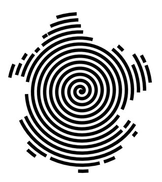 Symbol Map of the city Schleusingen (Thueringen, Germany) showing the city with a black spiral line