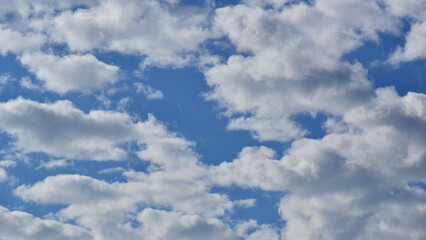 Fototapeta premium A cumulus cloud in the blue sky over the Camino de Santiago in mid-spring.