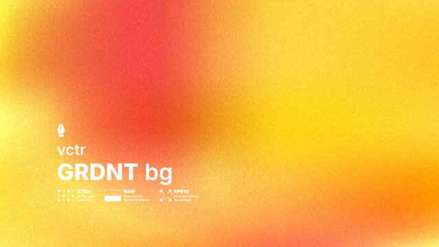 Trendy yellow and orange grainy gradient vector background with cinematic noise texture. Abstract retro mesh wallpaper with soft color transitions and dusty overlay effect for modern design.