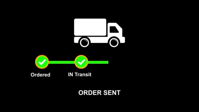 Delivery progress indicator order sent complete loading bar animation shipping