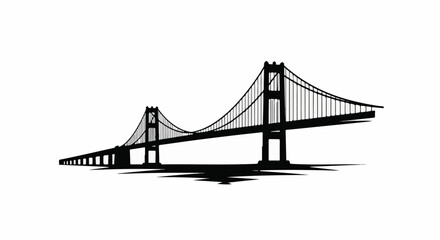 Fototapeta premium Iconic suspension bridge in silhouette with dramatic shadows