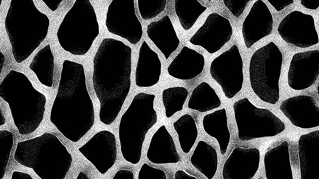Abstract giraffe skin pattern in black and white. Giraffe skin pattern forming an abstract black and white background texture